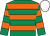 Emerald Green, Orange hoops, White cap ()