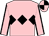 Pink, black triple diamond, pink sleeves, black seams, quartered cap (Mrs Chynel Phelan/shane Fox)