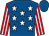 Royal blue, white stars, red and white striped sleeves, royal blue cap (Mr Michael Fennessy)