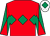Red, Emerald Green triple diamond, Emerald Green and Red diabolo on sleeves, White cap, Emerald Green diamond ()