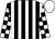 Black and White stripes, checked sleeves, White cap ()