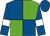 Royal Blue and Light Green (quartered), Royal Blue sleeves, White armlets, Royal Blue cap ()