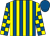 Royal Blue and Yellow stripes, checked sleeves, Royal Blue cap ()
