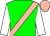 Green, pink sash and cap, white sleeves ()