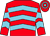Red, Light Blue chevrons on body, hooped cap ()