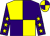 Yellow and purple (quartered), purple sleeves, yellow stars ()