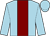 Light blue, maroon stripe ()