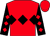 Red, black triple diamond, black sleeves, red diamonds, red cap ()