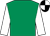 Emerald green, white sleeves, black and white quartered cap ()
