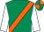 Emerald green, orange sash, white sleeves, emerald green and orange quartered cap (Mr R A Fahey)