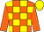 Orange and yellow check, orange sleeves, yellow cap (Mr Craig Bennett)
