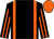 Black, orange braces, striped sleeves, orange cap (Castle Down Racing)