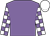 Mauve, mauve and white check sleeves, white cap (Mr And Mrs A E Pakenham)