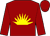 Burgundy, yellow rising sun, burgundy cap (The Honorable Earle I Mack)