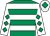 Emerald green, white hoops, white sleeves, emerald green diamonds, white cap, emerald green diamond (Mr Richard Walker)