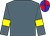 Saxe blue, yellow armlets, blue and red quartered cap (Jim Goldie Racing Club)