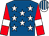 Royal blue, white stars, red sleeves, white armlets, white and royal blue striped cap (Mr W Sewell)
