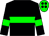 Black, green hoop and armlets, green cap, black spots (Mr A N Solomons)