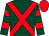 Dark green, red cross belts, hooped sleeves, red cap (Lady Davis)
