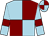Light blue and maroon (quartered), light blue sleeves, maroon armlets (False Nose 'n Glasses Partnership)