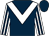 Dark blue, white chevron, white and dark blue striped sleeves (Mr C T Pogson)