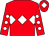Red, white triple diamond, red sleeves, white spots, red cap, white diamond (Mr Richard Prince)