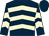 Dark blue, beige chevrons, dark blue cap (Mr Steve Brown (towcester))