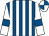 Royal blue & white stripes, white sleeves, royal blue armlet, royal blue & white quartered cap (Mischa Bucher)