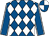 Royal blue and white diamonds, royal blue sleeves, white seams, quartered cap (Mr A C Whillans)