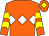 Orange, white triple diamond, orange and yellow chevrons on sleeves, orange cap, yellow diamond (Mrs Shelley Dwyer)