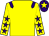 Yellow, purple epaulets, yellow sleeves, purple stars, purple cap, yellow star (Mr L A Hill & Mr C L Bacon)