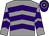 Grey, purple chevrons, purple and grey hooped cap (Alex & Janet Card And Mr D Wagner)
