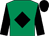 Emerald green, black diamond, sleeves and cap (Robert Kinsley)