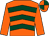 Orange, dark green chevrons, orange sleeves, quartered cap (John Gaughan & Rob Rexton)