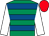 Emerald green, royal blue hoops, white sleeves, red cap (Binns, Bamford, Corless & Fell)