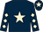Dark blue, beige star, diamonds on sleeves, dark blue cap, beige star (Mr Byron, Mr Lavallin & Mr Donnison)