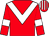 Red, white chevron and armlets, striped cap (Les Eyre Racing Partnership I)