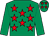 Emerald green, red stars, emerald green sleeves (D M James, Cavendish Inv Ltd, B W Hil)