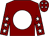 Maroon, white disc, maroon sleeves, white stars, maroon cap, white stars (Reach For The Moon & Mrs R Carr)