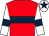 Red, dark blue hoop, white sleeves, dark blue armlets and star on white cap (Bawtry Racing Club)