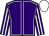 PURPLE, WHITE seams, striped sleeves, WHITE cap (Smith/mrs Magnier/tabor/flaxman Stable)