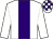 White, purple stripe, check cap (Mrs J S Bolger)