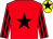 Red, black star, striped sleeves, yellow cap, black star (Mrs Lesley Field)