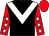 Black, white chevron, white stars on red sleeves, red cap (Mohd Al Aaser)