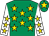 emerald green, gold stars, gold stars on white sleeves, gold star on emerald green cap (A Aboushkiwat Family)