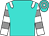 Turquoise, white epaulettes, white and grey hooped sleeves, turquoise and white hooped cap (Amin Moustafa Walid Subai)