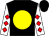 Black, yellow disc, white sleeves, red diamonds, red, green & black quartered cap (Tiffin Sandwiches Limited & Partner)