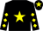 Black, yellow star, diamonds on sleeves, black cap, yellow star (Ace Bloodstock & Rayna Fitzgerald)