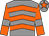 Grey, orange chevrons, orange sleeves, grey armlets, grey cap, orange star (Inspire Racing Club Ltd)