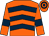 Orange, dark blue chevrons and armlets, hooped cap (Mr Tom Ford & Partner)